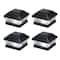 Glitzhome® 7" Black Solar Powered LED Fence Post Cap Lights, 4ct.